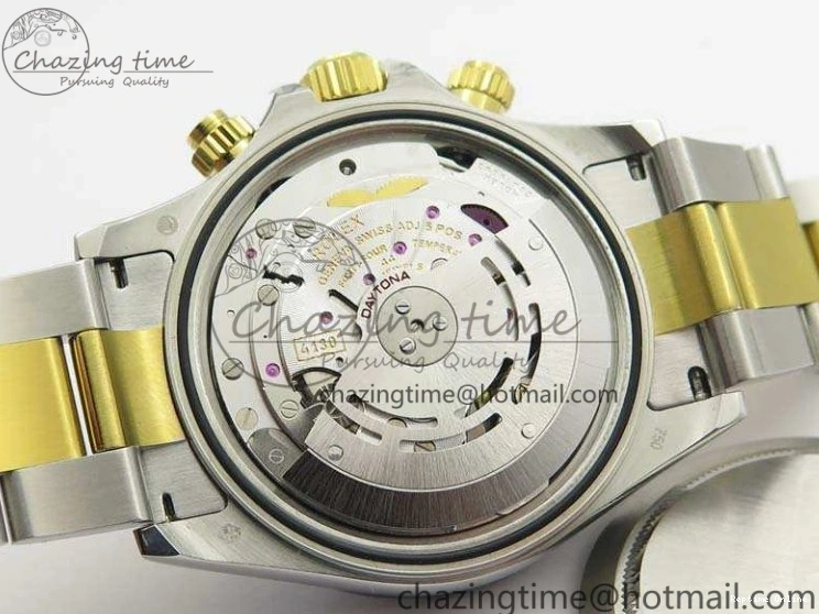 1230 FlexibleFit Daytona SS YG Ceramic Bezel JH Best Edition Gold Dial On SS YG Bracelet A 3528